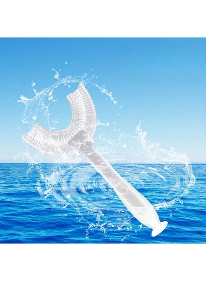 U Shaped Toothbrush With Soft Silicone Bristles Non Slip Grip Gentle Gum Care Teeth Cleaning Dental Hygiene Brush For Ages 2 Plus Easy Grip Design Oral Care Playful Pink Toothbrush Child Friendly Durable - Image 4