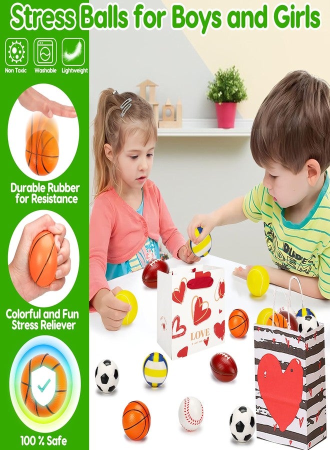 AugToy 24 Pack Stress Ball Classroom Prizes Party Favor for Kids Prefilled Easter Eggs Foam Sports Squeeze Toys Goodie Bag Stuffers Bouncy Balls Boys Baseballs Basketball Football Bulk Toys - Image 2