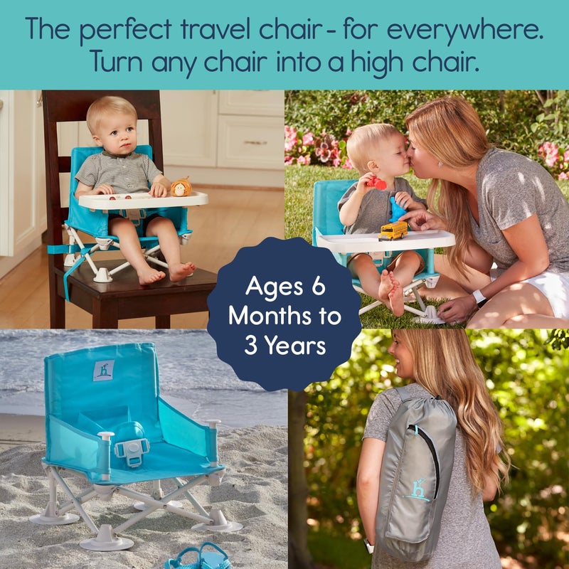 Hiccapop Omniboost Travel Booster Seat With Tray For Baby | Folding Portable Seat For Dining Table  Camping  Beach  Grandmas | Tip-Free Design Straps To Kitchen Chairs - Image 4