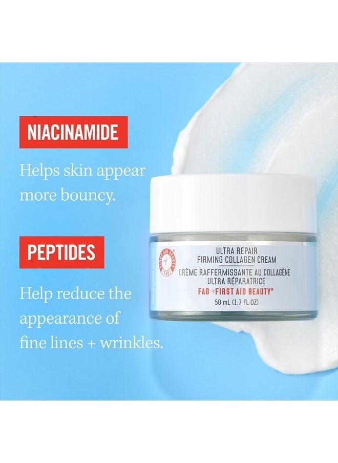 First Aid Beauty - Ultra Repair Firming Collagen Cream - Day & Night Anti-Aging Face Moisturizer with Collagen, Peptides and Niacinamide - 1.7 fl oz - Image 1