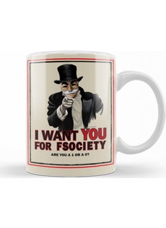 Baskı Dükkanı Print Shop Mr Robot I Want You for Fsociety Mug Porcelain 