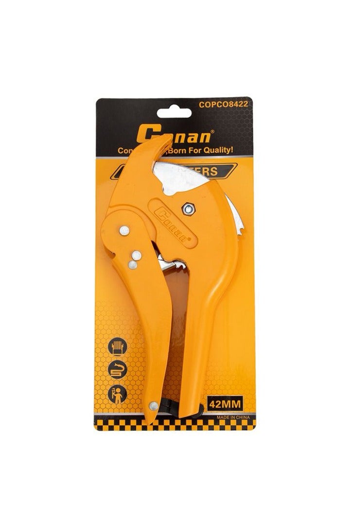 CONAN Heavy-Duty Pipe Cutter – 42mm Manual Ratcheting PVC Cutter - Image 1