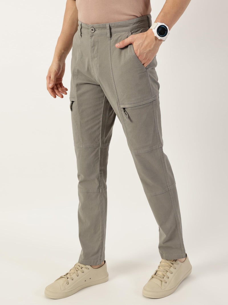 Thomas Scott Men Solid Regular Fit Trouser (TSB080_Grey, 36) - Image 2
