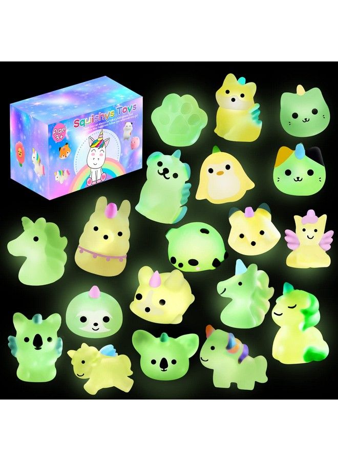 Outee 20 Pcs Mochi Squishies Toys Mini Squishies For Unicorn Kawaii Squishies Animals With Gift Box Glow In The Dark Cute Stuff Squishies Stress Relief Toy Birthday Party Favors For Kids Girls Boys - Image 2