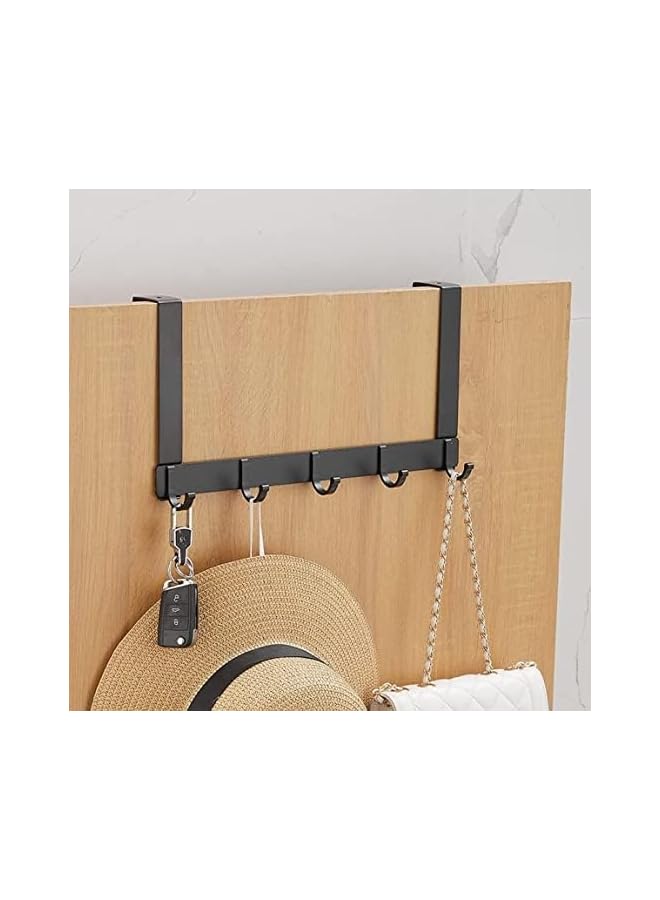 promass Over Door Hook, Door Hanger with 5 Coat Hooks, Decorative Aluminum Rack for Home, Sturdy Over The Door Hanger Hook for Hanging Coat, Towel, Bag, Robe, Hat - Image 2