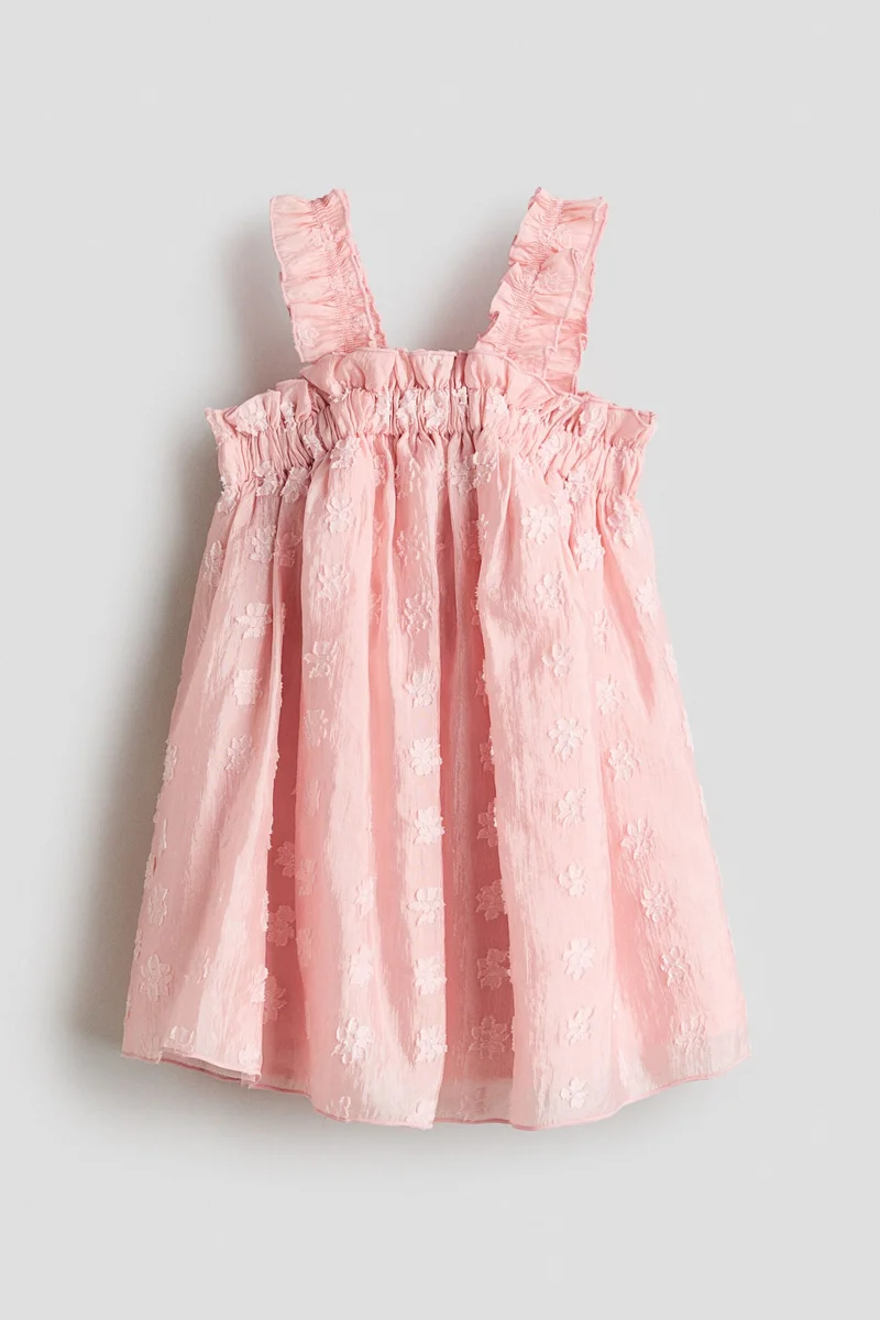 H&M Frill-trimmed jacquard dress