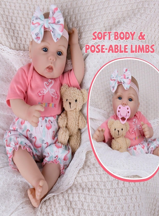 Milidool Realistic Reborn Baby Dolls Girl - Realistic Baby Dolls Girl Real Looking 18 inch Doll with Soft Poseable Body, Lifelike Newborn Baby Doll, Kids Gift for 3+ Years Old - Image 3
