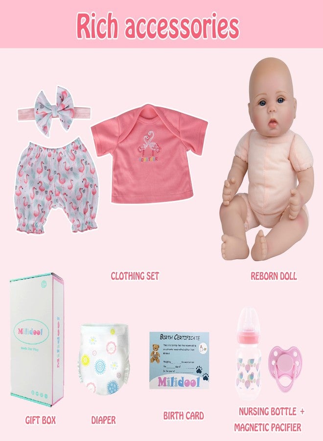 Milidool Realistic Reborn Baby Dolls Girl - Realistic Baby Dolls Girl Real Looking 18 inch Doll with Soft Poseable Body, Lifelike Newborn Baby Doll, Kids Gift for 3+ Years Old - Image 5