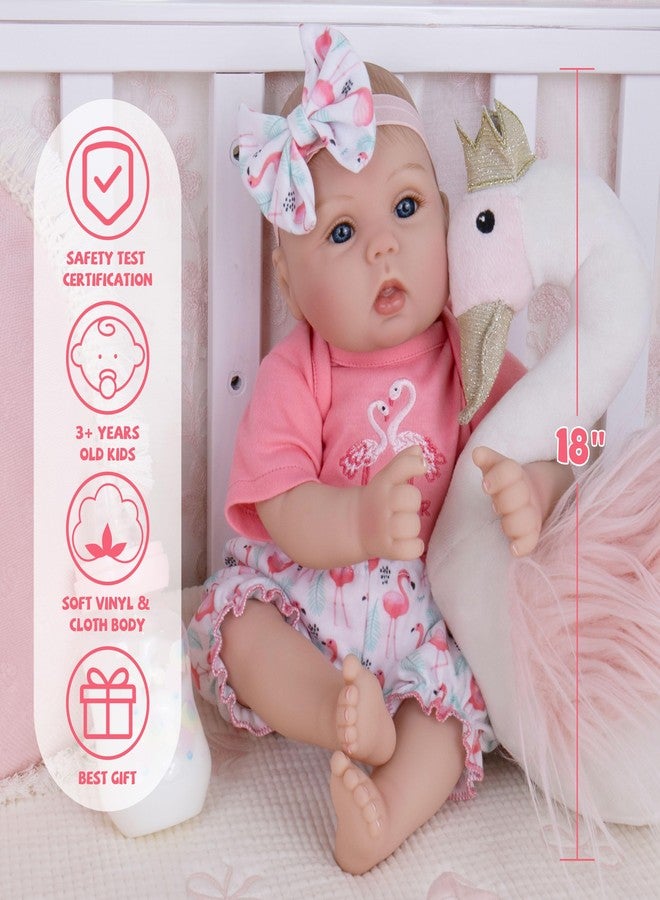 Milidool Realistic Reborn Baby Dolls Girl - Realistic Baby Dolls Girl Real Looking 18 inch Doll with Soft Poseable Body, Lifelike Newborn Baby Doll, Kids Gift for 3+ Years Old - Image 4