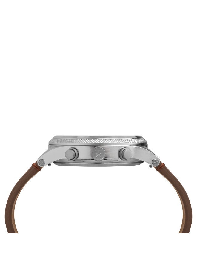 TIMEX Military Allied TW2T32900  Men's Durable Brass Watch with Brown Leather Band & Black Dial - Image 2