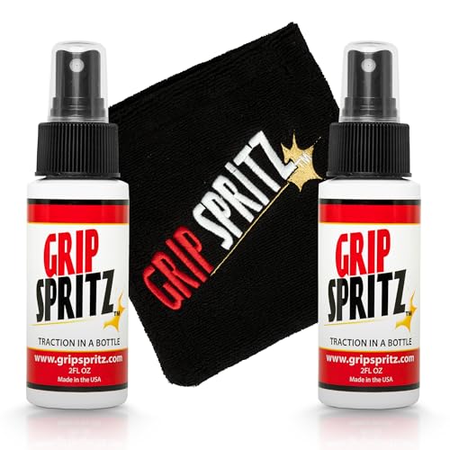 Grip Spritz 1 Basketball Court Shoe Grip Spray Shoe Traction Enhancer Elongates Shoe Life and Increase Performance Year Round Bundle Two Bottles of Sneaker Grip Spray Towel Clear - Image 1