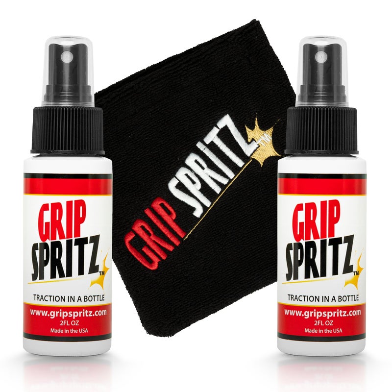 Grip Spritz 1 Basketball Court Shoe Grip Spray Shoe Traction Enhancer Elongates Shoe Life and Increase Performance Year Round Bundle Two Bottles of Sneaker Grip Spray Towel Clear - Image 2