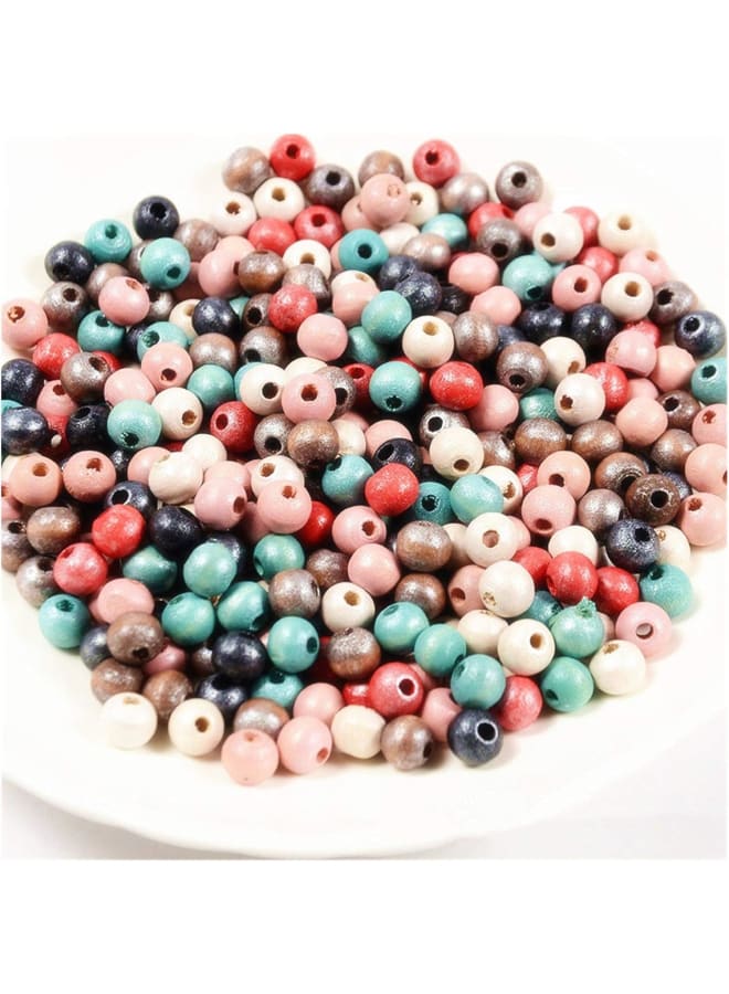 Wooden Beads Round Gasket Natural Wood Pendant Jewelry Making Colorful Beads Loose Beads (Color : Gray, Size : 6mm 300Pcs) - Image 2