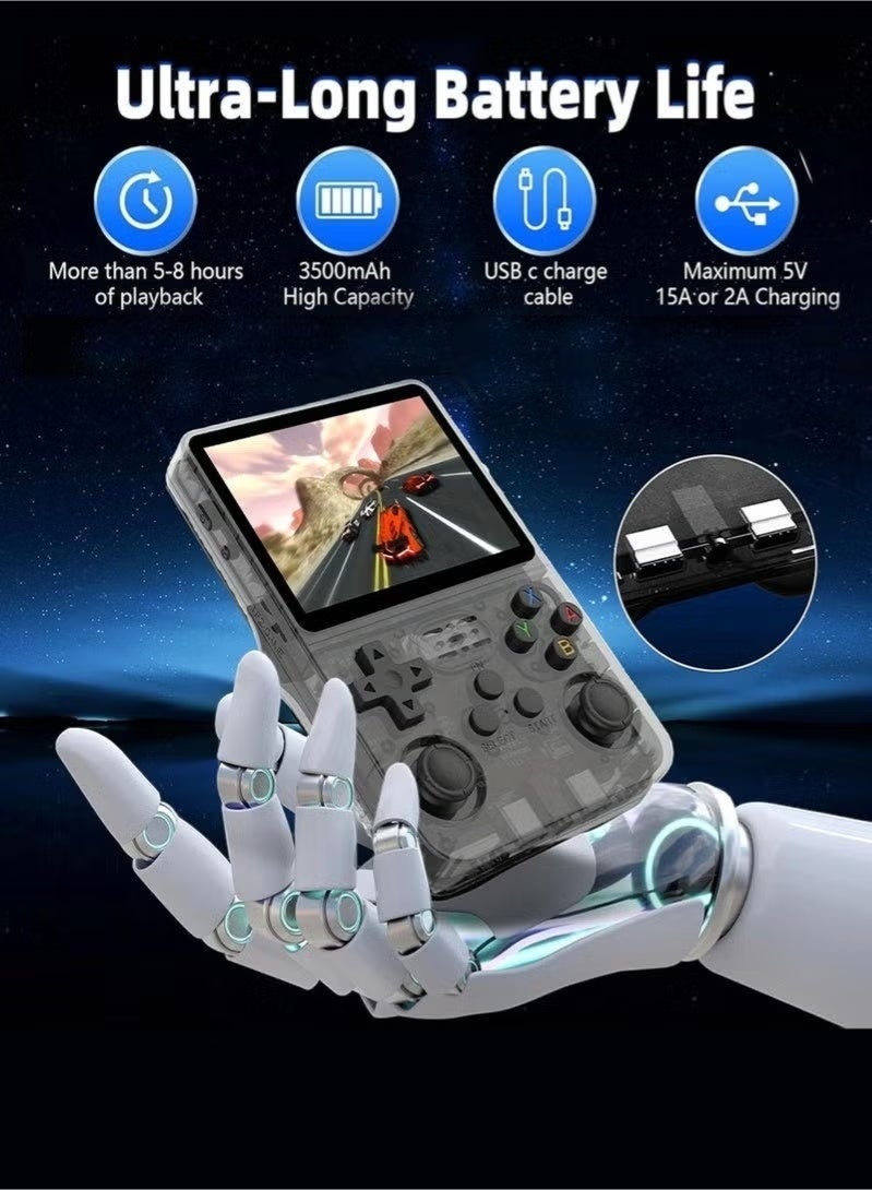 Ump R36S Retro Handheld Game Console,Portable Game Console,Mini Arcade Game Machine, with 64G TF Card, 3.5 Inch IPS Screen, Built-in 64GB TF Card, Open Source Linux System, OTG Support, 256GB Expandable, Birthday & Holiday Gifts - Image 3