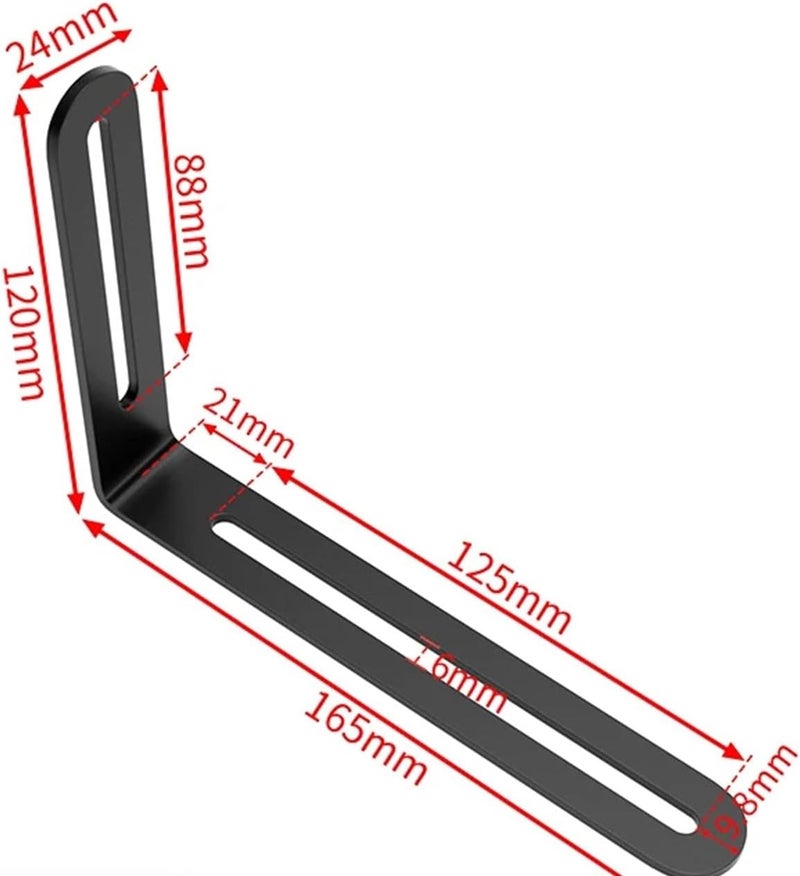 Bed Rail Brackets 6pcs Stainless Steel Adjustable Angle Code Long Hole Activity Furniture Fixer L-Shaped Shelf Bracket Connector(120*165mm) - Image 2