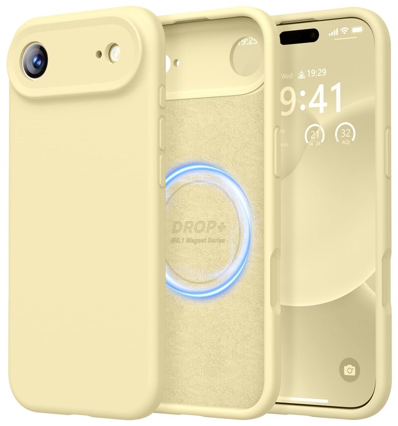 LOVE 3000 Designed for iPhone Air Case, Premium Silicone [Compatible with Magsafe][Soft Anti-Scratch Microfiber Lining] Shockproof Protective Phone Case for Men Women 6.5", Creamy Yellow - Image 1
