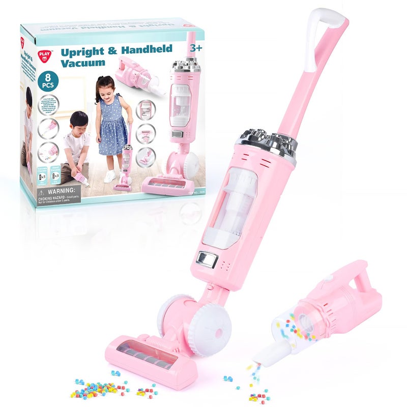 PLAY Kids Vacuum Cleaner Toy Set for Toddlers - 2PCS Toy Vacuum Sets for Toddlers 3+ Toddler Vacuum Toy That Works with Sound Effects, Baby Play Vacuum Pretend Role Play Household Housekeeping - Image 1