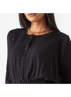 2Xtremz 2Xtremz Pleated Top with Button Closure and Long Sleeves  - Image 4