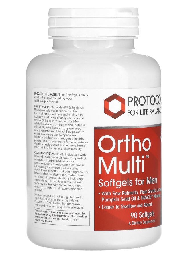 Protocol For Life Balance Ortho Multi Softgels for Men 90 Softgels  - Image 2