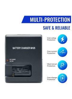 GUDOO MH-25 Cameras Battery Charger for Nikon EN-EL15 EN-EL15a EN-EL15b D500 D600 D610 D750 D780 D800 D800E D810 D810A D850 D7000 D7100 D7200 D7500 Coolpix Z5 Z6 Z6 II Z6 III Z7 Z7 II Z1 Z8 V1 1V1 SLR  - Image 5