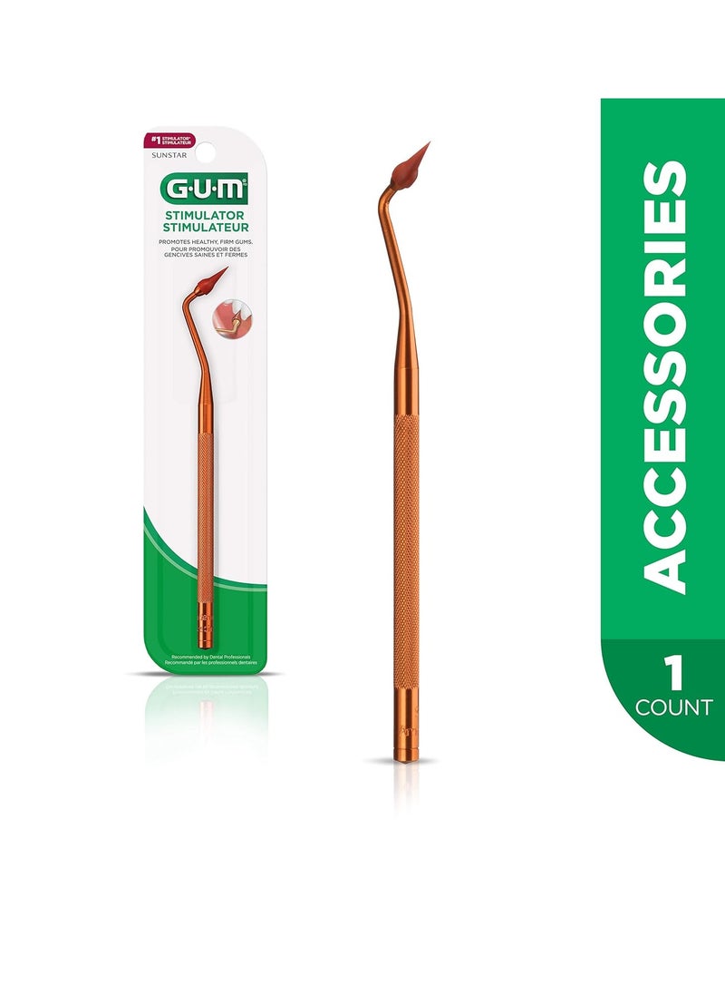 Gum - GUM Stimulator Permanent Handle with Rubber Tip, Precision Control, Massages Gums (Pack of 5) - Image 1