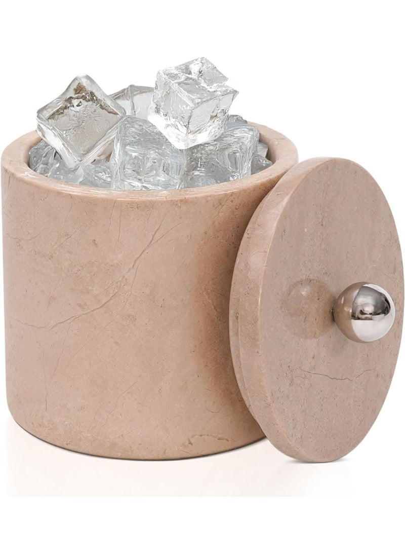 RADICALn Handmade Verona Marble Ice Bucket 6 Inch with Lid, Small Stone Ice Bucket for Parties, Wine & Champagne Chiller, Home Bar, Drink Cooler, Freezer Ice Bin, Perfect for Hosting or Gift - Image 1