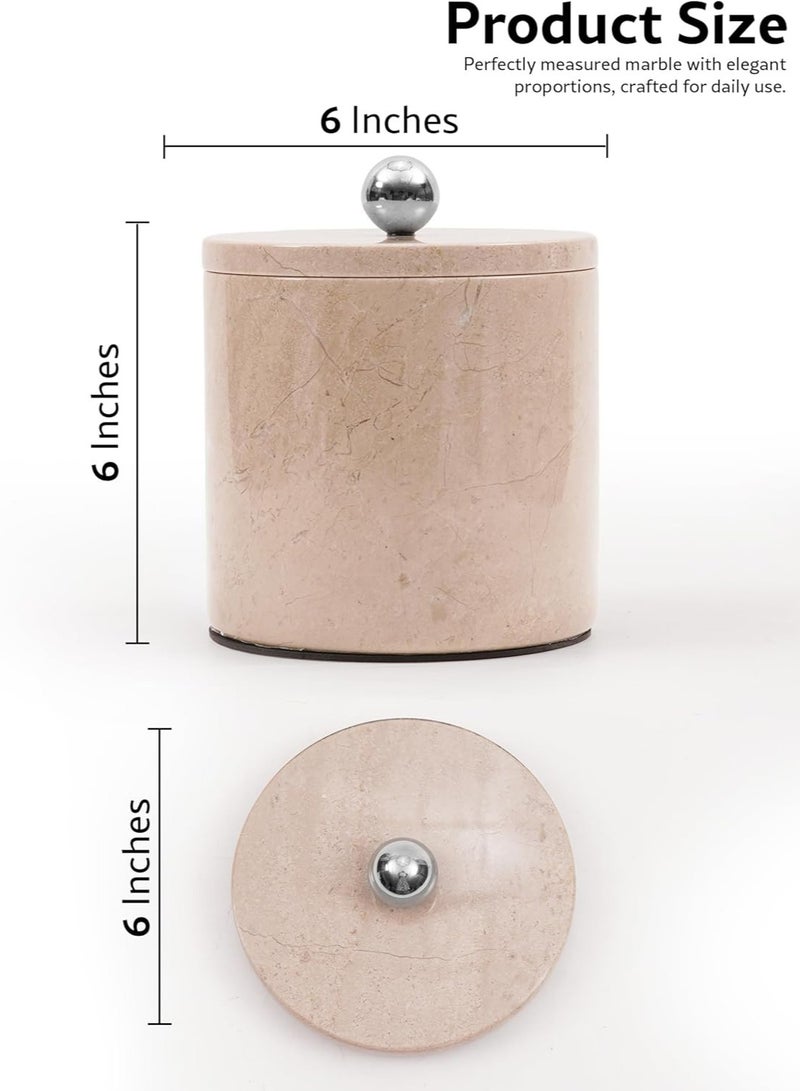 RADICALn Handmade Verona Marble Ice Bucket 6 Inch with Lid, Small Stone Ice Bucket for Parties, Wine & Champagne Chiller, Home Bar, Drink Cooler, Freezer Ice Bin, Perfect for Hosting or Gift - Image 3