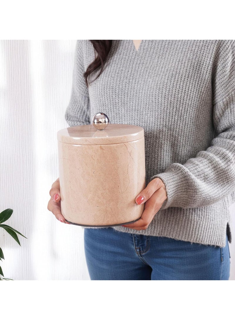 RADICALn Handmade Verona Marble Ice Bucket 6 Inch with Lid, Small Stone Ice Bucket for Parties, Wine & Champagne Chiller, Home Bar, Drink Cooler, Freezer Ice Bin, Perfect for Hosting or Gift - Image 4