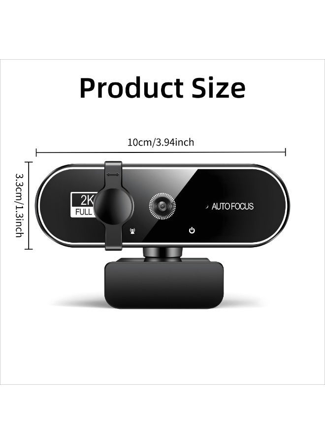 كلوزيلي كاميرا ويب للبث بدقة ‎2K‎ فل اتش دي مع ميكروفون تقليل الضوضاء بالذكاء الاصطناعي، كاميرا ويب USB تعمل بنظام التوصيل والتشغيل، فيديو ‎30FPS‎، تركيز تلقائي، تصحيح تلقائي للإضاءة، مجال رؤية قابل للتعديل، مناسبة للكمبيوتر واللابتوب وأجهزة سطح المكتب، لمكالمات الفيديو والاجتماعات عبر الإنترنت والبث المباشر. - Image 5