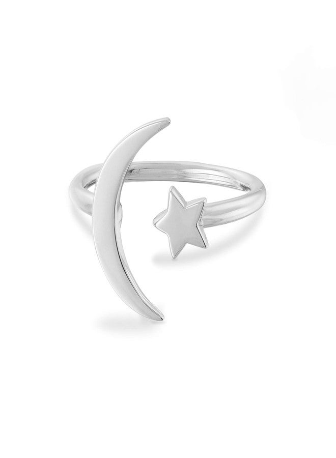 Boma Jewelry Sterling Silver Moon & Star Ring, Size 8 - Image 1