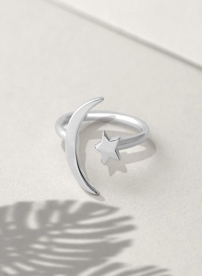 Boma Jewelry Sterling Silver Moon & Star Ring, Size 8 - Image 3