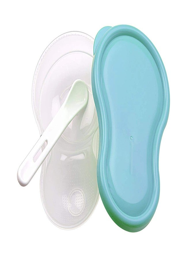 BCARE Bpa-Free Food Dish Feeding Bowl with Spoon Set for Newborn Baby Grinding Box Toddler Infants Kids 6-12 Months Pack of 1 (Blue) - Image 1