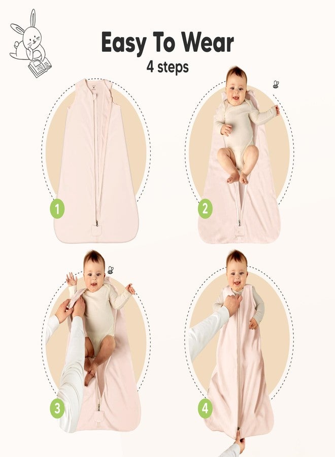 KeaBabies 2-Pack Baby Sleep Sacks, Zipper Wearable Blanket - 0.5TOG Organic Cotton,Lightweight,Soft Cozy Toddler Sleeping Sack 6-12 months, Easy to Wear Large Newborn Transition Swaddles Sleepsacks (Mist Rose) - Image 3