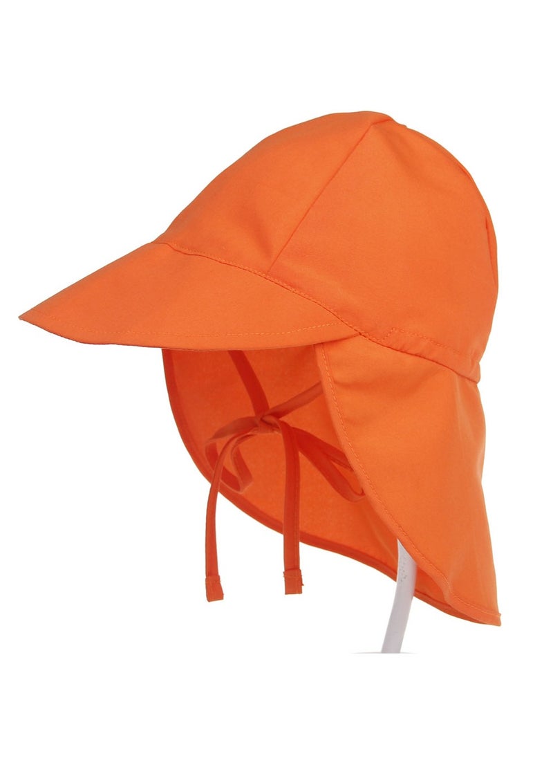 Generic Kids UV Protection Sun Hat Toddler Summer Beach Wide Brim Hat,Orange,S  - Image 1