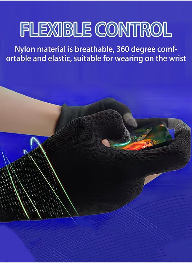 Organizer 2Pcs Ultra-Thin Breathable Touchscreen Game Gloves,Touch Finger Gaming Glove Comfort Mobile Gaming Phone Gaming Gloves (Black and White)  - Image 5