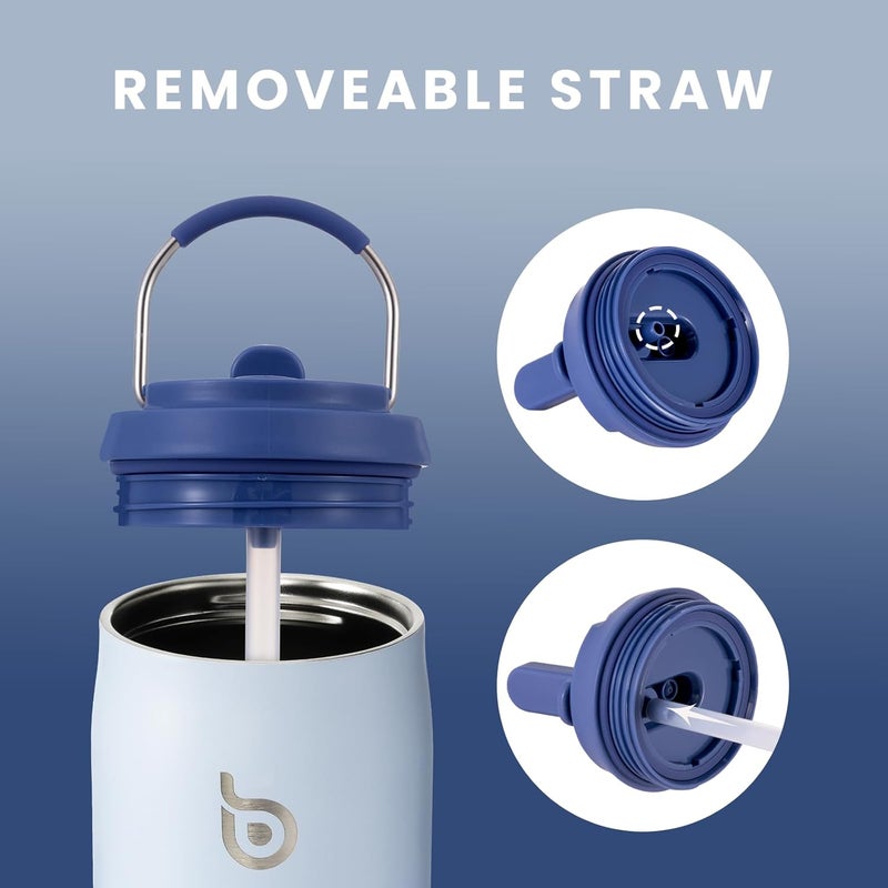 bottle bottle Stainless Steel Water Bottle with Straw and Lid, 32oz Vacuum Insulated Water Bottle Flask, Stay Cold for 24 Hrs, Hot for 12 Hrs, Leak-Proof Wide Mouth Sports water bottle, blue… - Image 5
