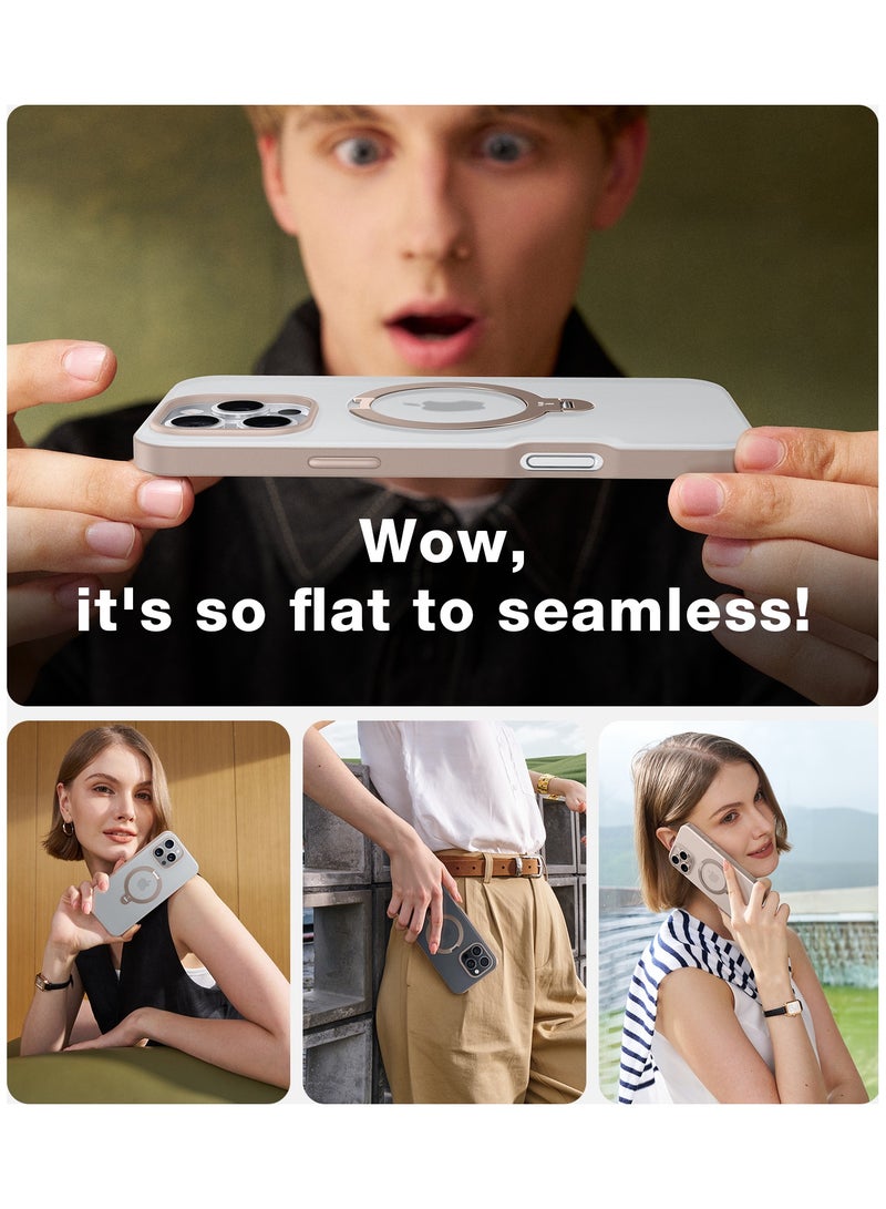حامل مغناطيسي دوار 360° محدث لحافظة آيفون 16 برو ماكس، مع حامل مدمج، حامل حلقة دوار، متوافق مع ماغسيف، مقاوم للصدمات بمعيار عسكري، ظهر شفاف 6.9 بوصة - - Image 3