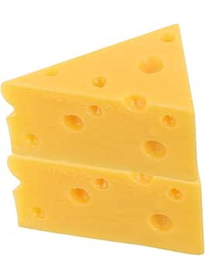 2Pcs Miniature Cheese Food Model Decorative Props Simulation Statue Yellow - Image 1