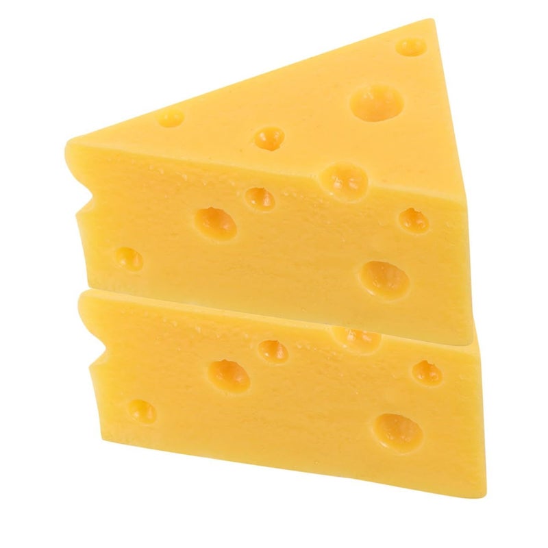 2Pcs Miniature Cheese Food Model Decorative Props Simulation Statue Yellow - Image 2