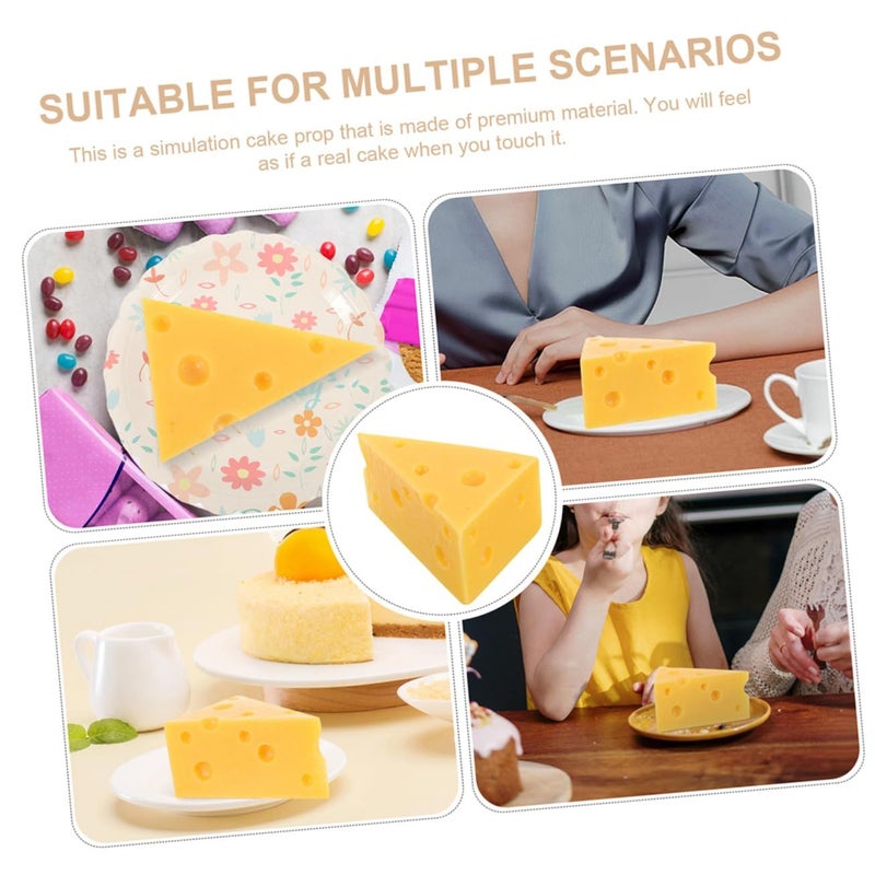 2Pcs Miniature Cheese Food Model Decorative Props Simulation Statue Yellow - Image 4