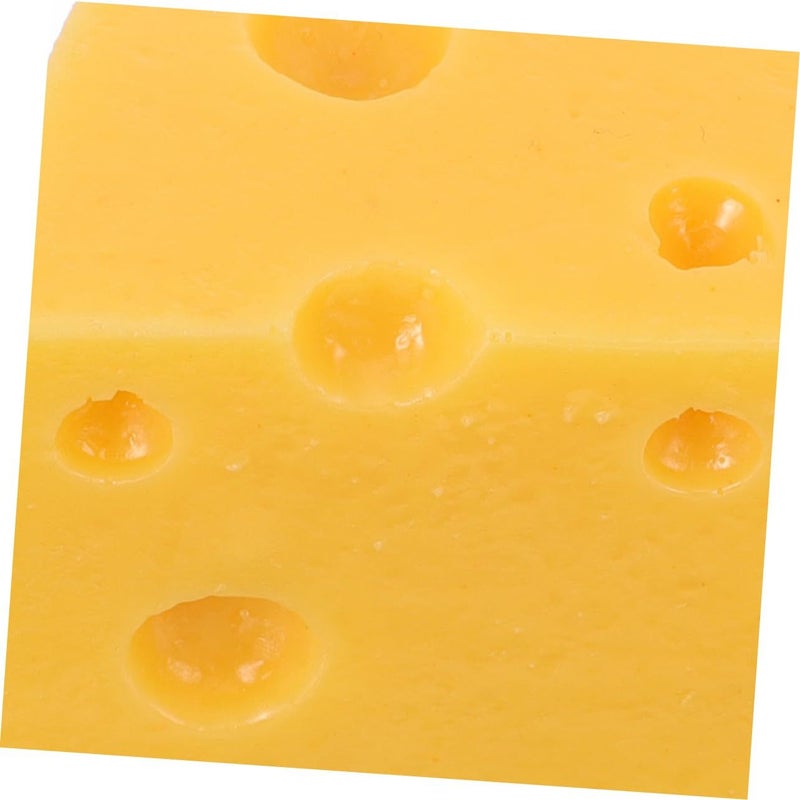2Pcs Miniature Cheese Food Model Decorative Props Simulation Statue Yellow - Image 3