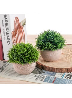 YIM-VIBEHAUS Mini Artificial Plants Set, 2 Pcs Small Fake Plants for Office Kitchen Bathroom Bedroom Mantle Shelf Living Room, Faux Plants in Pots Modern Farmhouse Plants Home Decor  - Image 3