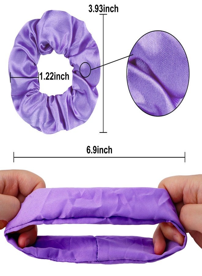 Semato 20 Pacs Matte Satin Scrunchies Bridesmaid Proposal Gifts Hair Ties Scrunchies for Women Girls Bachelorette Party Favors (light purple) - Image 2