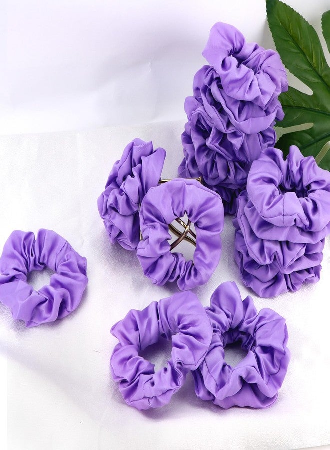 Semato 20 Pacs Matte Satin Scrunchies Bridesmaid Proposal Gifts Hair Ties Scrunchies for Women Girls Bachelorette Party Favors (light purple) - Image 3