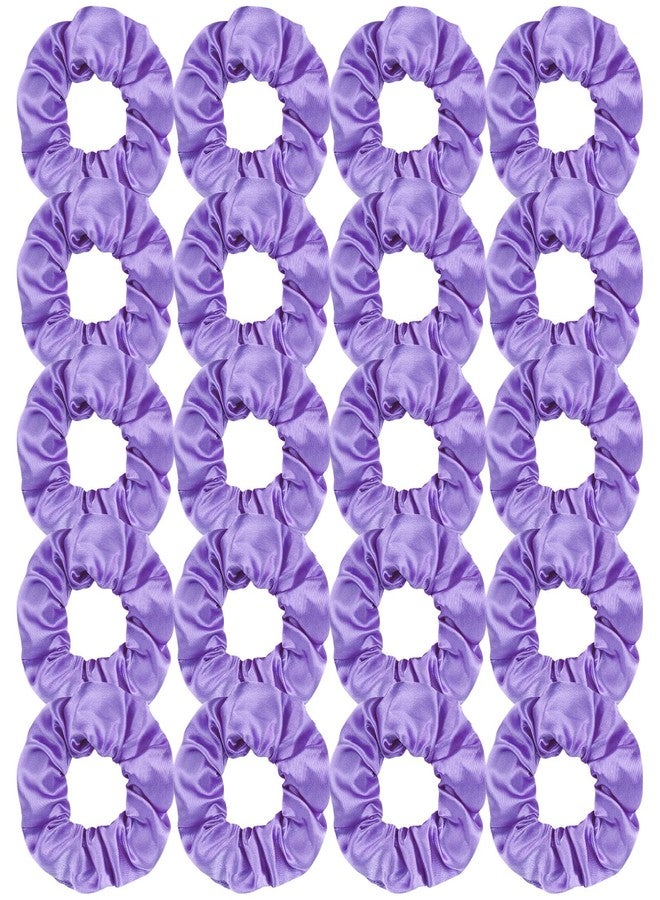 Semato 20 Pacs Matte Satin Scrunchies Bridesmaid Proposal Gifts Hair Ties Scrunchies for Women Girls Bachelorette Party Favors (light purple) - Image 1