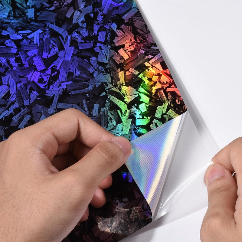 AuMoHall Holographic Black Rainbow Forged Carbon Laser Car Vinyl Wrap - 59.84'' x 7.87'' - Image 5