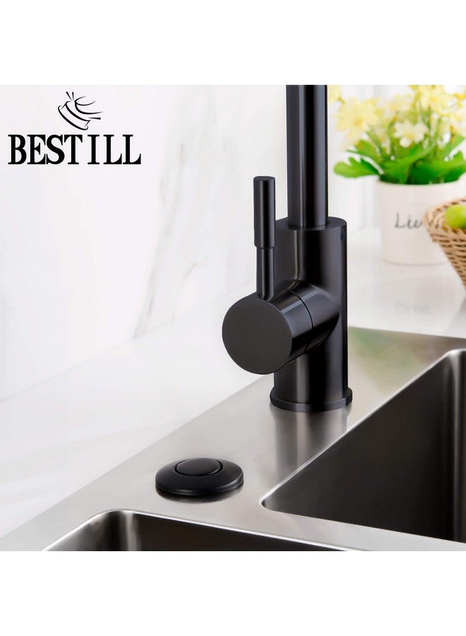 Bestill BESTILL Garbage Disposal Sink Top Air Switch Kit with Single Outlet, Matte Black 3.6" Long Push Button with Brass Cover, UL Listed, Compatible with all Garbage Disposals  - Image 2