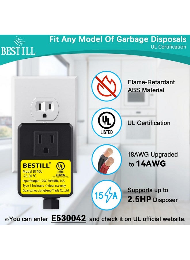 Bestill BESTILL Garbage Disposal Sink Top Air Switch Kit with Single Outlet, Matte Black 3.6" Long Push Button with Brass Cover, UL Listed, Compatible with all Garbage Disposals  - Image 4