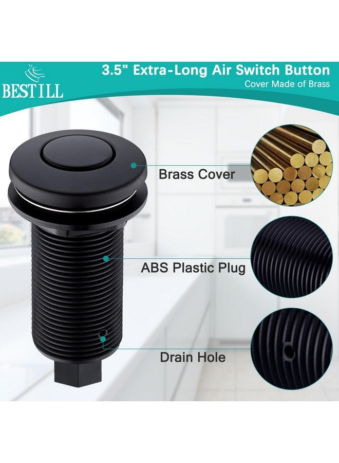 Bestill BESTILL Garbage Disposal Sink Top Air Switch Kit with Single Outlet, Matte Black 3.6" Long Push Button with Brass Cover, UL Listed, Compatible with all Garbage Disposals  - Image 3