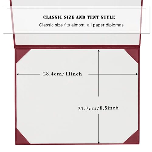 Misscom Diploma Cover 8.5" x11" Diploma Holder of Graduation Leatherette Padded Certificate (Maroon) - Image 3